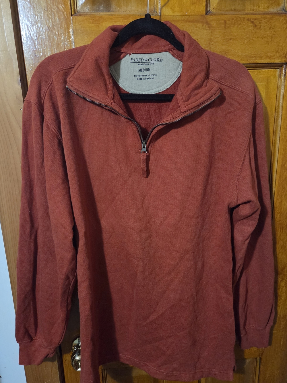 Faded Glory Men's Half-Zip Pullover Sweater - Rust